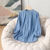 Camisa de Mezclilla de Manga Tres Cuartos con Cuello Mao de Nuevo Estilo para Primavera y Verano, Diseño Simple, Holgado, Versátil, Tops Casuales Adelgazantes al Por Mayor