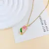 Collar Nuevo Venta Caliente Estilo Pintura al Óleo Jardín Monet Collar de Loto Retro Suave Sentido de Alta Gama Accesorios que No se Desvanecen para Mujeres