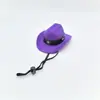 Sombrero de Gato Sombrero de Vaquero para Mascota Mini Sombrero Sombrero de Cachorro Sombrero de Vaquero Occidental Decoración de Cinturón de Estrella de Cinco Puntas
