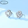 Aretes Redondos Clásicos Diana de Lujo con Diamantes Completos Chapados en Plata 925 Soporte Vacío Aretes DIY Producto Semiterminado con Diamantes de Jade Incrustados