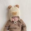 Sombreros Cálidos de Otoño e Invierno para Niños, Sombreros para Bebés y Niños Pequeños, Lindos Sombreros con Protección para las Orejas de Oso, Sombreros Gruesos Cálidos a Prueba de Viento, Dibujos Animados