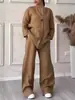 2026 Comercio Exterior Transfronterizo Amazon Moda Ropa Europea y Americana para Mujer Top Cómodo Holgado Pantalones de Pierna Ancha Conjunto Casual de Algodón y Lino