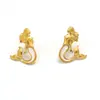 Aretes con un Toque de Lujo Ligero y de Gama Alta, Acero Inoxidable, Diseño de Nicho, Joyería Estilo Sirena Blanca Ins, Venta al por Mayor Transfronteriza de Verano