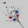 Ramas de Flores Simuladas del Día de la Independencia Amazon Ramas del Día Nacional Americano Ramas de Bayas Rojas, Blancas y Azules Ramo Decorativo