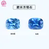 Fornecimento de Fábrica Qualidade 5A Zircônia Azul Safira Claro/Azul Safira Retangular Longo 4*6-10*14mm Zircônia Longa em Forma de Almofada Atacado