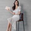Conjunto de Moda Elegante Transfronterizo Novedades Verano 2026: Elegante Conjunto de Dos Piezas: Top de Encaje Ajustado y Falda de Cola de Pez Bodycon