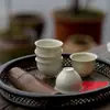 Ceniza de madera cerámica gaiwan taza para preparar té de roca esmalte gris juego de té Kung Fu tetera taza de té taza del anfitrión taza de la justicia