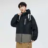 2023 Marca de moda americana chaqueta de trabajo a juego colorida para hombre otoño Nueva holgada con capucha moda nacional casual chaqueta para hombre