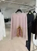 DestacadoTú Corriste 26 Otoño Temprano Nuevo Hilo Doble Algodón Perezoso Lavado Enzimático Estampado Arcoíris Pintado a Mano Camiseta de Manga Larga