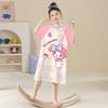 Pijama Infantil Feminino Camisola de Modal Vestido Infantil 2025 Novo Verão Fino Desenho Animado Conjunto de Roupa de Casa para Meninas