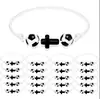 Pulsera de Moda Transfronteriza Fútbol Baloncesto Voleibol Tenis Hilo de Cera Impermeable Pulsera Trenzada de Cuentas Ajustable Pulsera de Equipo de Animación