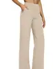 Pantalones de Yoga Rectos de Cintura Alta de Punto Sueltos Casuales con Bolsillos Nuevos de Venta Caliente Transfronterizos Europeos y Americanos
