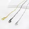 Collar con Clip de Perlas de Acero de Titanio, Chapado al Vacío en Oro de 18 Quilates, Clip Redondo de Serpiente, Clip Redondo Martillado, Cadena Fina de Acero de Titanio