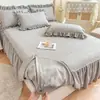 2026 Novo Estilo Saia de Cama Ajustada de Gaze Enrugada de Linho Peça Única Saia de Cama - Série Fenghe Qingmeng
