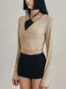 Moderna Ropa Deportiva de Secado Rápido con Cordones para Mujer, Top Profesional de Manga Larga para Pilates, Danza, Deportes, Corte Ajustado, Yoga
