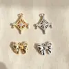 Colgante Pequeño Exquisito Sencillo de Circonita para Joyería DIY Colgante Semi-terminado Accesorios de Cobre Colgante de Lazo con Circonitas Microincrustadas