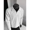 Sudadera de manga larga deconstruida estilo americano para hombre, marca de moda nueva para primavera/otoño, chaqueta elegante de alta resistencia en blanco