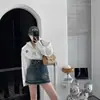 Falda Vaquera Vintage Estilo Spice Girl para Mujer Primavera Otoño Verano 2025 Nueva Llegada Color Óxido Adelgazante Corta de Cadera en A