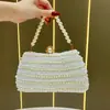 Bolsa de Mão para Noite Clutch de Miçangas Corrente Bolsa Pequena Bolsa Transversal de Renda Socialite Versátil Bolsa de Ombro clutch