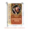 Bandera de Jardín Nueva Estilo Graduación Transfronteriza, Mástil para Bandera de Celebración de Graduación, Decoración de Campus, Bandera de Lino Doble Cara, Hecho a Medida