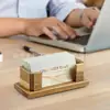 Portatarjetas de madera maciza personalizado transfronterizo expositor de tarjetas de visita de madera para escritorio de oficina