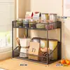 Suporte de xícaras para mesa, suporte de armazenamento de xícaras multicamadas, suporte para lanches, suporte de armazenamento em camadas para xícaras de café e canecas de balcão de mesa