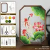 Bandeja de Chá com Pintura Esmaltada Cloisonné Kit de Materiais DIY, Bandeja de Vidro Cloisonné, Atividade Tradicional Feita à Mão Presente para o Festival do Meio Outono