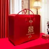 Conjunto de quatro peças para guardar dote de casamento, bolsa de embalagem de colcha de casamento vermelha, bolsa de cetim Oxford