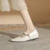 Jingang Hs50103 Zapatos Planos con Punta y Aumento Interior, Boca Baja, Novedad Primavera y Otoño 2025, Elegantes y Versátiles para Mujer