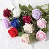 Rosas de Terciopelo Sintético Cuidadosamente Seleccionadas para San Valentín Decoración de Boda para el Hogar Pared de Flores Tacto Flores Sintéticas Flores Artificiales Falsas
