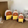 Mochila Infantil Jardim de Infância Estilo Coreano Color Blocking Fashionável Mochila para Ensino Fundamental Leve Tendência Bolsa Escolar para Meninas e Meninos
