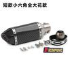Tubo de escape hexagonal pequeño modificado para motocicleta, de imitación de titanio, universal Huanglong 600 Horizon