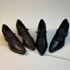 2026 Nueva Moda Francesa Versátil para Mujer Zapatos de Vestir Bajos para Ir al Trabajo de Punta con Correa Única Tacón Grueso Mary Janes