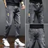 Calça Jeans Cargo Masculina Verão Nova Primavera Outono Jogger Cropped Harem Calças Masculinas Tendência Casual Calças Longas Masculinas