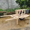 Carro de monociclo de madera antiguo coche de equilibrio juego para padres e hijos de jardín de infantes accesorios para actividad de desarrollo al aire libre para formación de equipos