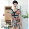 Maiô feminino de peça única para meia-idade e idosos, conservador, de manga curta, modelador, que cobre a barriga, tamanho grande, para meninas com sobrepeso leve, estilo saia de mãe, traje de banho para fontes termais