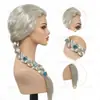 Peruca cosplay Elsa trançada única cor branco-prata em estoque para convenções de quadrinhos, festas de Halloween, apresentações e atacado para comércio exterior