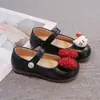 Zapatos sueltos KT performance gato primavera y otoño nuevos zapatos de cuero para niños lindos niños zapatos de princesa para niños suela suave caricatura marrón