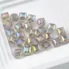 8mm Acrílico Imitação de Vidro Cubo de Açúcar Transparente Quadrado Multifacetado Contas Espaçadoras Coloridas Galvanizadas Material para Pulseira Pulseira