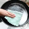 Pano de Limpeza Dupla Face para Casa, Pano Preguiçoso Multifuncional para Limpeza de Cozinha, Microfibra de Coral Não Absorvente de Óleo, Pano de Louça Sem Fiapos