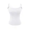 Camisole Pura Desejo Garota Quente com Três Botões na Frente e Bojo no Peito, Nova Coleção de Verão, Slim Fit, Top Curto Base para Mulheres