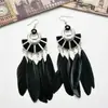 Pendientes de Plumas Bohemios Retro Pendientes de Borla Largos de Verano Moda Retro Estilo Étnico Accesorios para Orejas Pendientes