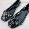 Novos Acessórios Chamativos Estilo Transfronteiriço Noite Escura Sandálias Tamancos Quadrados Transparentes de Cristal Sapatos Slip-On Sapatos de Gelatina Coreanos