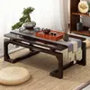 Mesa de Centro Sala de Estar Hogar Mesa de Té Pequeña Tatami Madera Maciza Mesa de Té Dormitorio Ventana Mirador Mesa Pequeña Balcón Piso Mesa Baja
