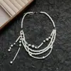 Collar de Borla de Perlas Multicapa Diseño de Nicho Sentido de la Moda Lujo Ligero Capas Dulce Versátil Cadena para Clavícula Accesorios de Moda para Collar Venta al por Mayor