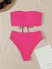 Nuevo Bikini Sexi de Encaje con Cordones Multicolor 2026 para Mujer, Traje de Baño de Dos Piezas Estilo Europeo y Americano para Playa
