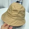 Sombrero de pescador de algodón lavado simple estilo japonés para mujer primavera y verano liso casual combinable frente largo atrás corto sombrero de cuenca protección solar sombrero para el sol