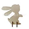 22 anos de novos ornamentos de coelho de madeira dos desenhos animados de Páscoa feitos à mão Graffiti pintado coelho decorativo peças de madeira