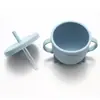 Taza de Silicona con Popote de Pingüino para Niños, Grado Alimenticio para Bebés, Taza de Entrenamiento con Doble Asa para el Hogar, Taza Agitadora para Snacks