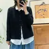 Cárdigan de punto con cuello redondo estilo coreano para mujer, nueva prenda exterior artística vintage de primavera y otoño, abrigo suéter de manga larga holgado y casual